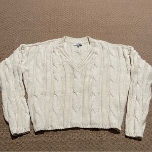 Madewell Cream Cable Knit Sweater